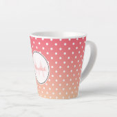 Tasse Latte Monogramme de Pointe Ombre Rose Cute Girl (Angle droit)