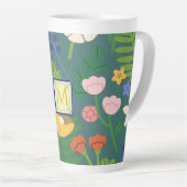 Tasse Latte Monogramme de printemps (Angle droit)