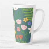 Tasse Latte Monogramme de printemps (Droite)