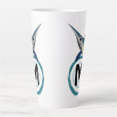 Tasse Latte Monogramme de saut d'espadon (Devant)