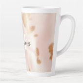 Tasse Latte Monogramme de vache blanche rose (Droite)