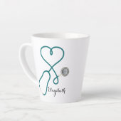 Tasse Latte Monogramme des diplômés de l'école Médicale de soi (Angle gauche)