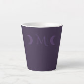Tasse Latte Monogramme des lunes de croissant de violet poussi (Devant)