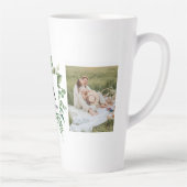 Tasse Latte Monogramme deux photos | Cadre de verdure personna (Droite)