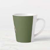 Tasse Latte Monogramme d'or vert olive moderne (Droite)