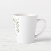 Tasse Latte Monogramme doré de verdure moderne Élégant (Droite)