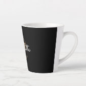 Tasse Latte Monogramme doré Élégant Script Féminin Noir (Droite)