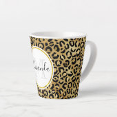 Tasse Latte Monogramme Empreinte de léopard sauvage et exotiqu (Angle droit)