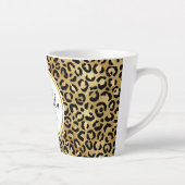 Tasse Latte Monogramme Empreinte de léopard sauvage et exotiqu (Droite)