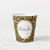 Monogramme Empreinte de léopard sauvage et exotiqu