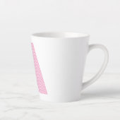 Tasse Latte Monogramme en gras avec point rose clair et blanc  (Droite)