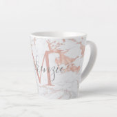 Tasse Latte Monogramme en marbre d'or Rose (Angle droit)
