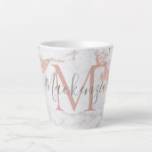 Tasse Latte Monogramme en marbre d'or Rose (Devant)