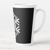 Tasse Latte Monogramme et gros flocon blanc sur noir (Droite)