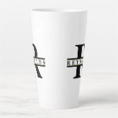Tasse Latte Monogramme et nom gras Noir/Or ID613 (Devant)