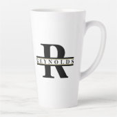 Tasse Latte Monogramme et nom gras Noir/Or ID613 (Droite)