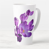 Tasse Latte monogramme fleuri pourpre Annie nom personnalisabl (Angle droit)