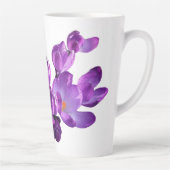 Tasse Latte monogramme fleuri pourpre Annie nom personnalisabl (Droite)