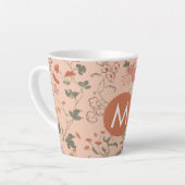 Tasse Latte Monogramme floral chic (Angle gauche)