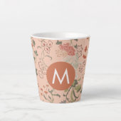 Tasse Latte Monogramme floral chic (Devant)