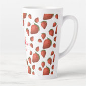 Tasse Latte Monogramme fraise Nom initial (Droite)