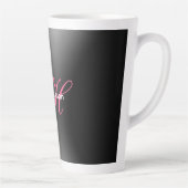 Tasse Latte Monogramme gris noir simple cadeau spécial simple (Droite)