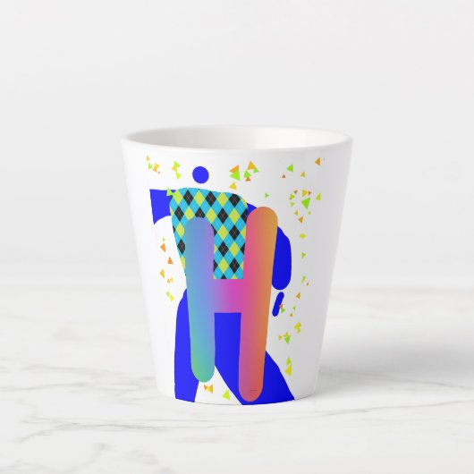 TASSE LATTE MONOGRAMME H INITIAL (Devant)