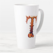 Tasse Latte Monogramme Halloween T (Angle droit)