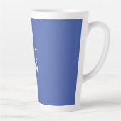 Tasse Latte Monogramme initial manuscrit propre nom bleu (Droite)