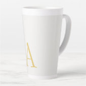Tasse Latte Monogramme initial professionnel couleur or et pas (Angle droit)