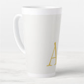 Tasse Latte Monogramme initial professionnel couleur or et pas (Angle gauche)