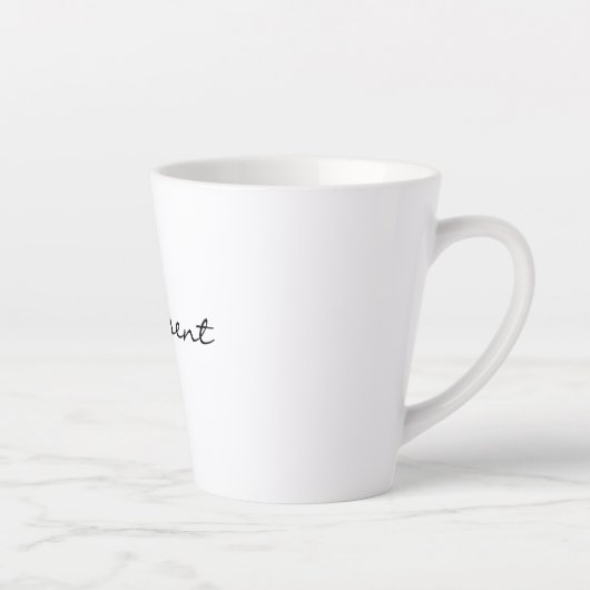 Tasse Latte Monogramme Initial, Script élégant être présent, (Droite)