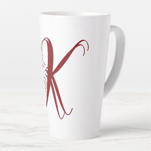 Tasse Latte Monogramme initiale nom écriture minimale cadeau d (Angle droit)