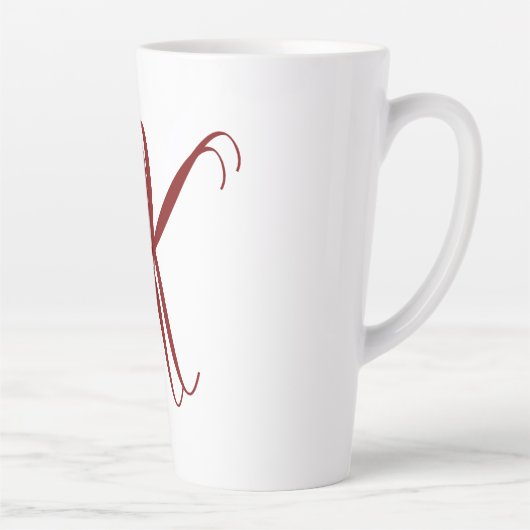 Tasse Latte Monogramme initiale nom écriture minimale cadeau d (Droite)