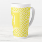 Tasse Latte Monogramme Jaune motif diamant à trois tons (Angle droit)