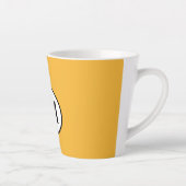 Tasse Latte Monogramme jaune moutarde moderne (Droite)