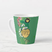 Tasse Latte Monogramme Leprechaun Floral (Angle gauche)