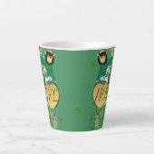 Tasse Latte Monogramme Leprechaun Floral (Devant)