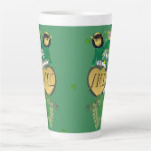 Tasse Latte Monogramme Leprechaun Floral (Devant)