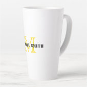 Tasse Latte Monogramme minimal (Angle droit)