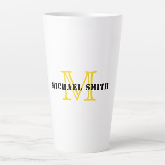 Tasse Latte Monogramme minimal (Devant)