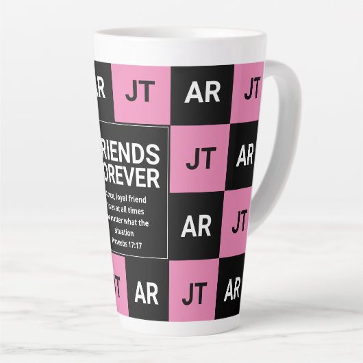 Tasse Latte Monogramme moderne AMIS POUR TOUJOURS Christian (Angle droit)