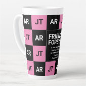 Tasse Latte Monogramme moderne AMIS POUR TOUJOURS Christian (Angle gauche)