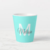 monogramme moderne chic minimaliste turquoise aqua