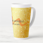 Tasse Latte Monogramme moderne couleur or professionnel (Angle droit)