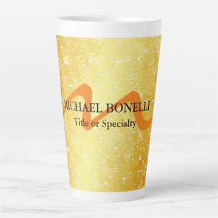 Tasse Latte Monogramme moderne couleur or professionnel
