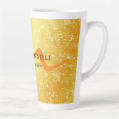 Tasse Latte Monogramme moderne couleur or professionnel (Droite)