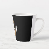 Tasse Latte Monogramme moderne élégant Nom Black Gold Script (Droite)