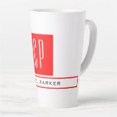 Tasse Latte Monogramme moderne Professional Plain Nom simple (Angle droit)