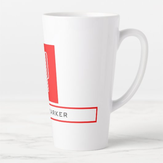 Tasse Latte Monogramme moderne Professional Plain Nom simple (Droite)